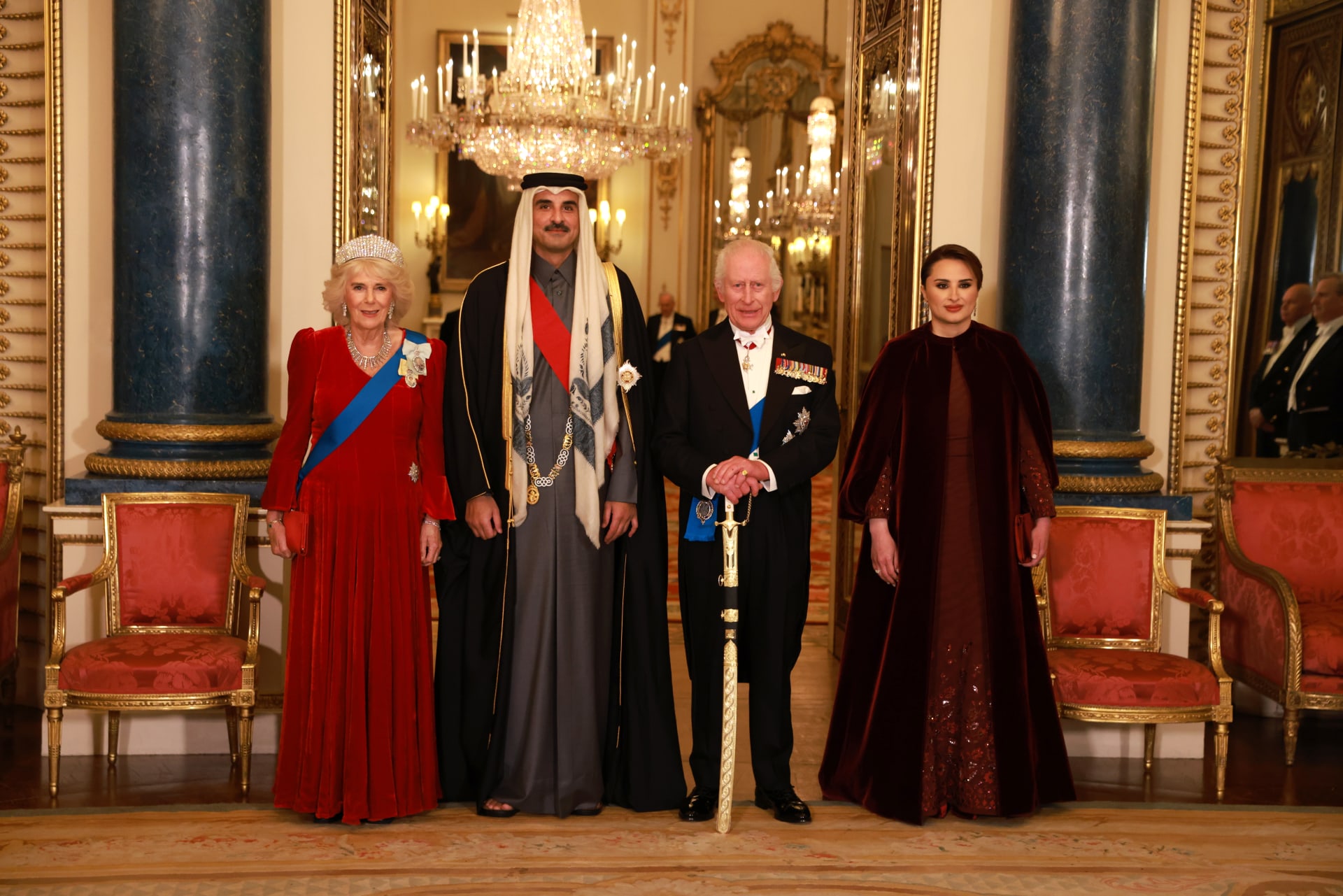 كواليس استقبال أمير قطر وزوجته.. سبب غياب الملكة كاميلا عن بداية المراسم ودور أميرة ويلز كيت ميدلتون