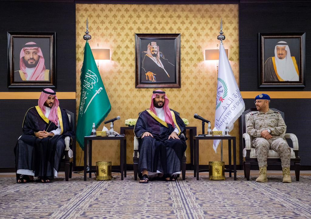 جانب من لقاء ولي العهد السعودي الأمير محمد بن سلمان في وزارة الدفاع السعودية 