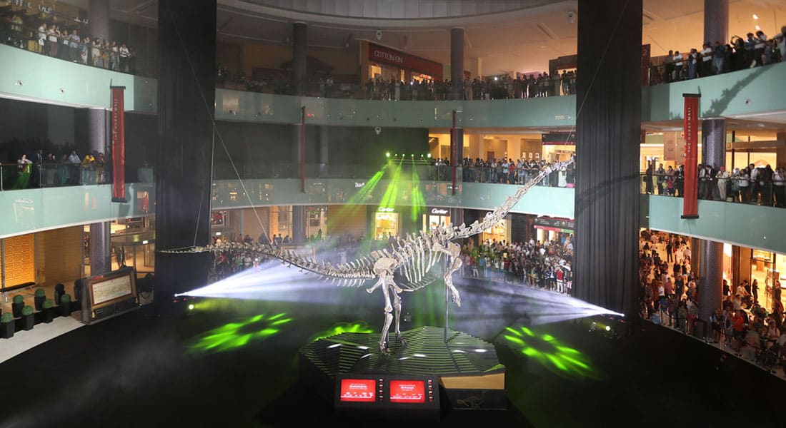 احترس.. ديناصور يبلغ من العمر 155 مليون عام في "دبي مول"