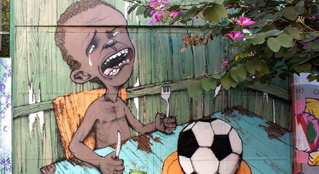  غرافيتي حول مونديال البرازيل تنتشر بسرعة على الانترنت 