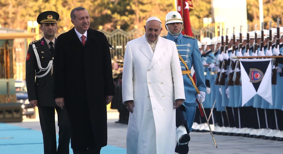 أردوغان باستقبال بابا الفاتيكان: الربط بين الإسلام والإرهاب ناتج عن "الإسلاموفوبيا"