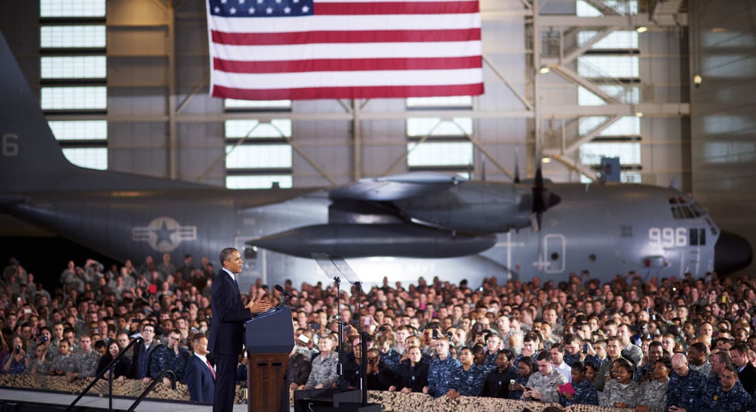 أوباما متحدثا أمام جنوده: قصفنا ينهال على داعش مثل ضربات المطرقة.. لكن المعركة قد تطول
