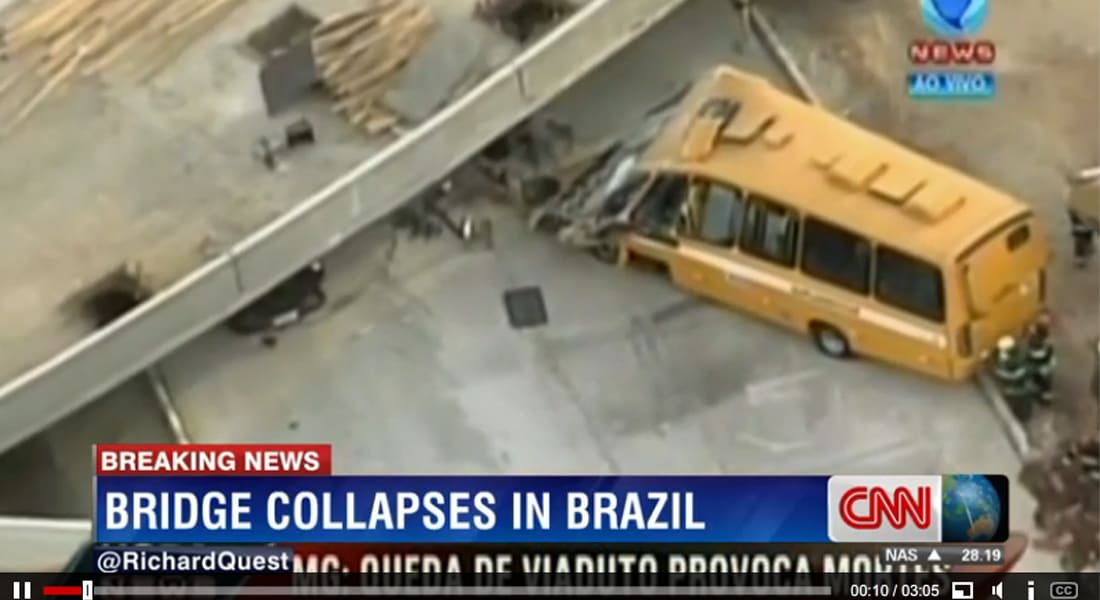 مقتل شخص بانهيار جسر قيد الإنشاء في البرازيل