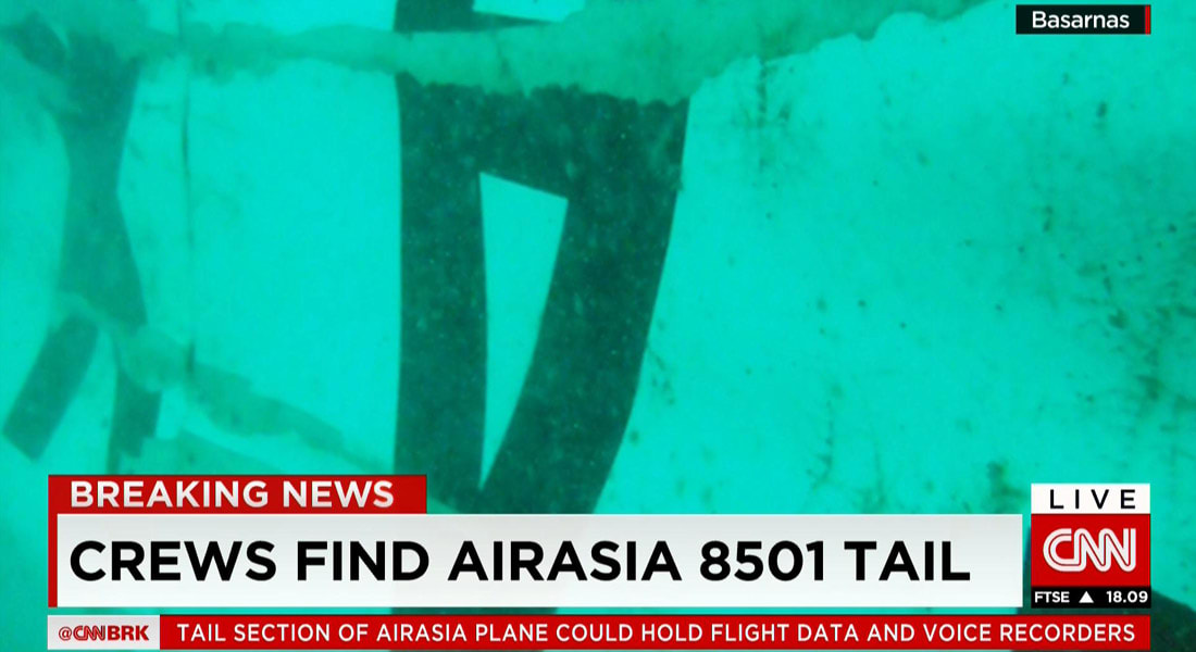 العثور على ذيل طائرة "طيران آسيا" المنكوبة وفرص استعادة الصندوق الأسود تتزايد