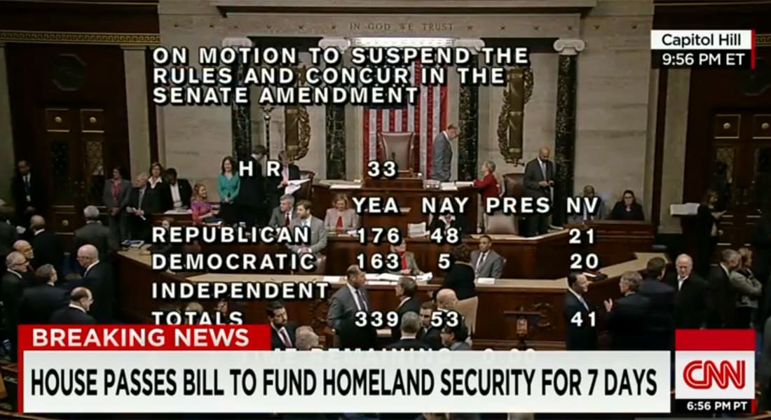 الكونغرس يصوت على تمديد تمويل وكالة الأمن القومي لأسبوع واحد فقط تنتهي في 6 مارس