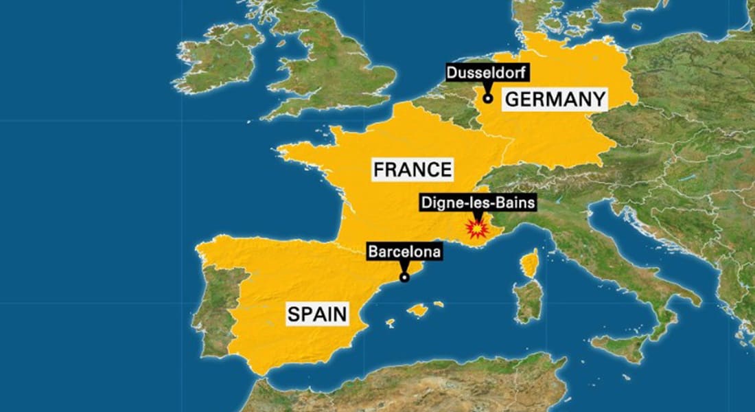 تحطم طائرة ألمانية تقل 150 شخصاً في منطقة جبلية بجنوب فرنسا ولا أنباء عن ناجين