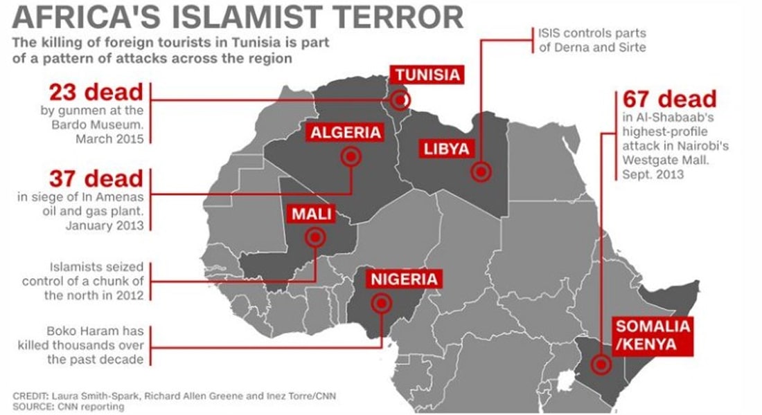 على الخارطة.. الإسلاميون المتشددون في أفريقيا