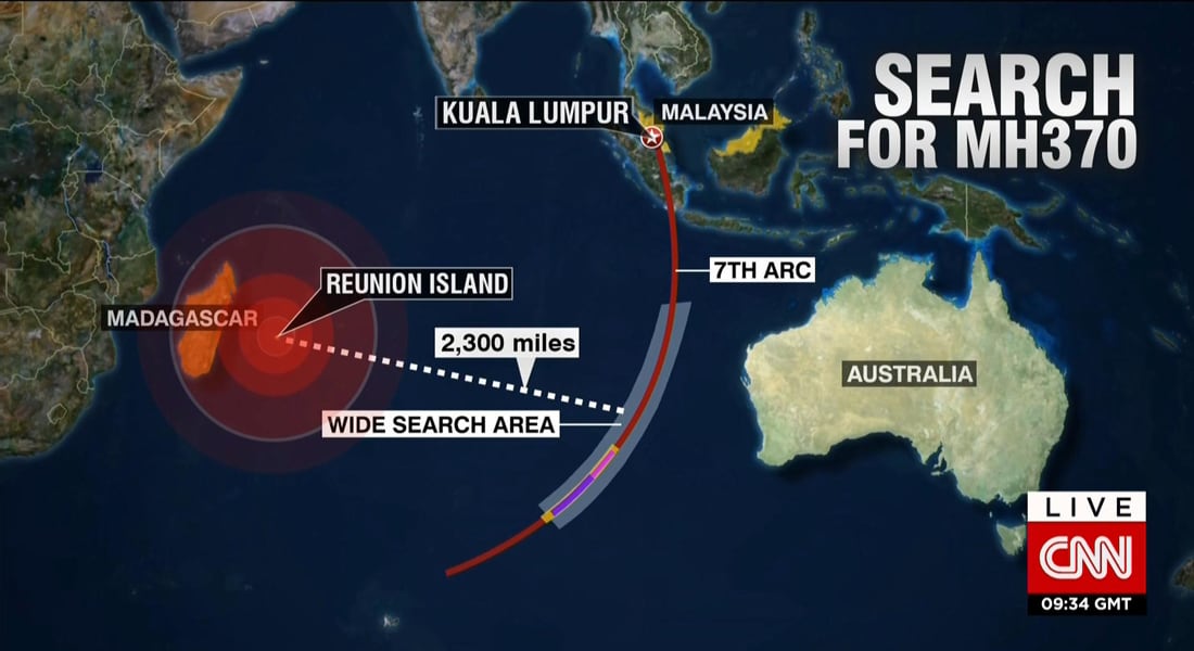 مصدر لـCNN: العثور على قطعة "مثيرة للاهتمام" بجزيرة ريونيون خلال جهود البحث عن حطام الطائرة الماليزية