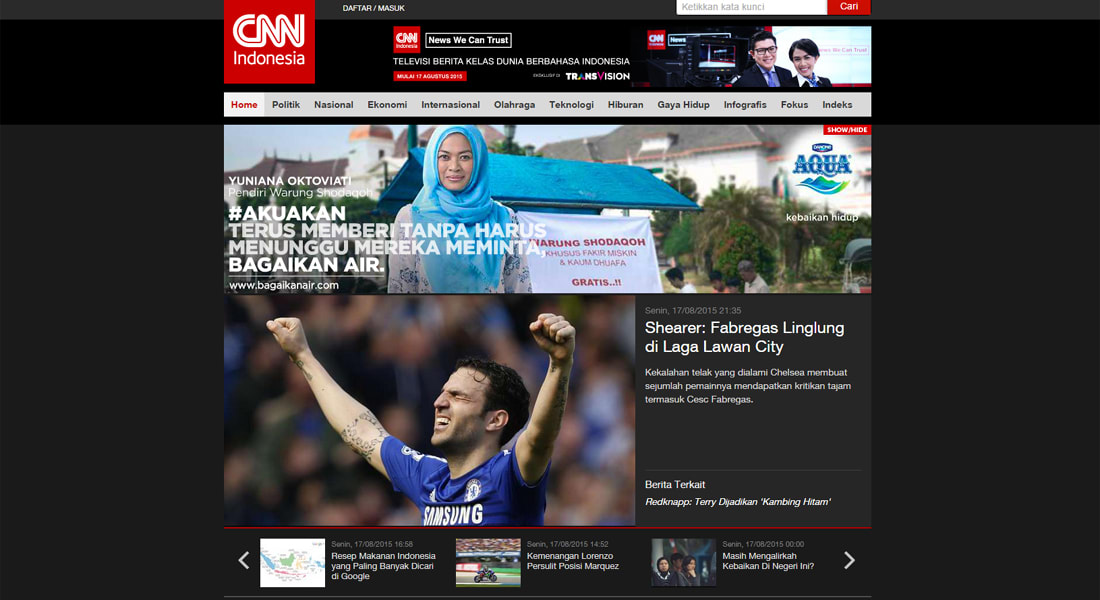 بعد إطلاق موقع CNN إندونيسيا الإلكتروني.. البدء ببث قناة CNN إندونيسيا التلفزيونية  