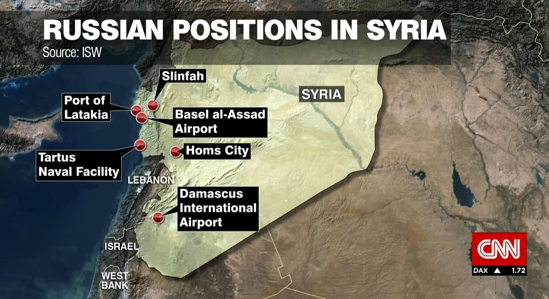 على الخريطة.. المواقع الروسية على الأراضي السورية