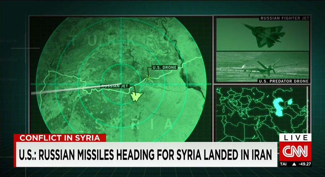 صور الأقمار الصناعية تظهر ملاحقة مقاتلات روسية لطائرات مراقبة أمريكية إلى داخل الحدود التركية