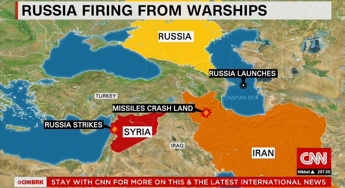خريطة لموقع سقوط الصواريخ الروسية بإيران.. ووزير الدفاع الأمريكي: كان لدينا مؤشرات على ذلك