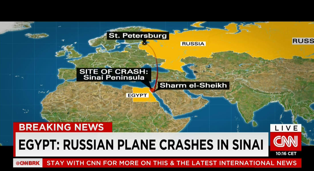 تفاصيل بتحطم طائرة روسية بسيناء.. مصر: 214 راكبا من روسيا و3 من أوكرانيا منهم 138 سيدة 