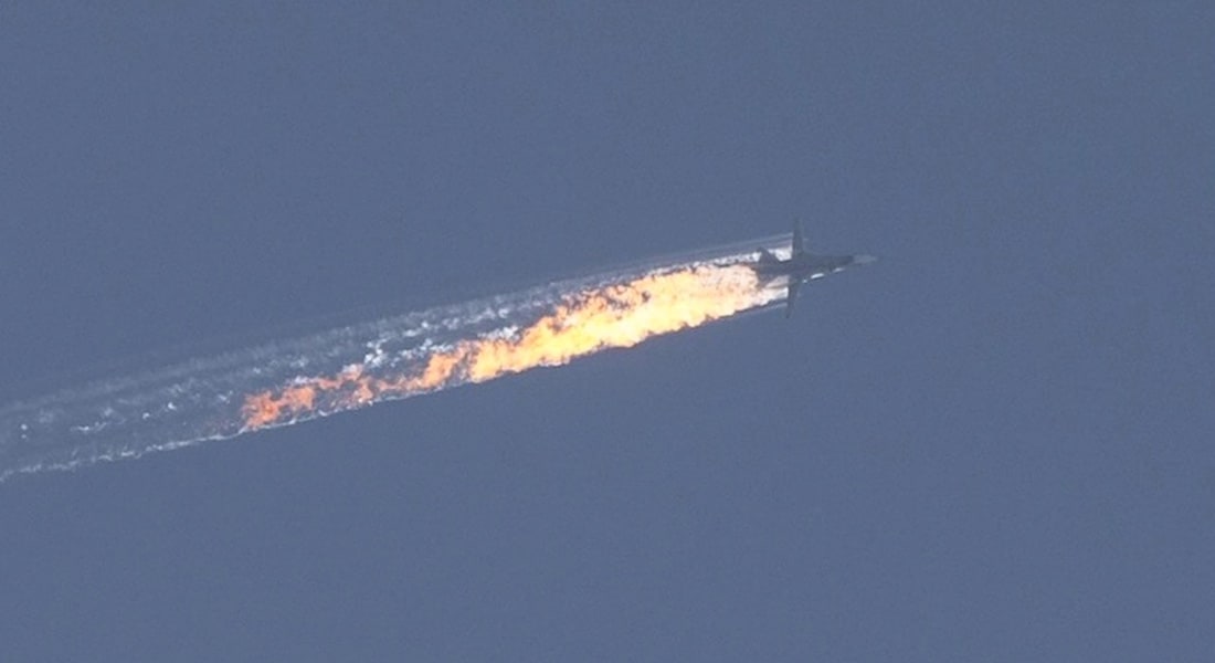 تركيا تُسقط طائرة حربية روسية في الأراضي السورية.. وموسكو تنفي انتهاكها المجال الجوي التركي 