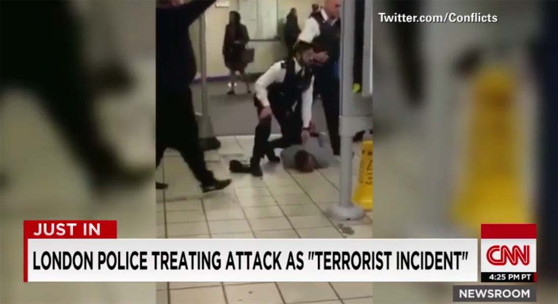 الشرطة البريطانية: طعن 3 أشخاص بهجوم إرهابي في محطة للميترو شرق لندن