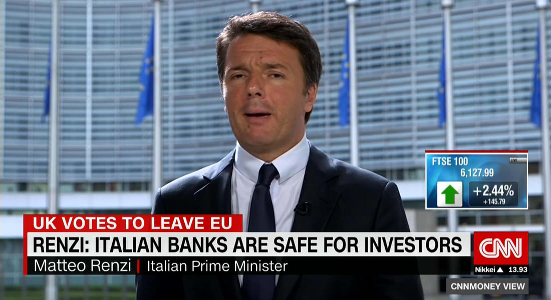 رئيس وزراء إيطاليا لـCNN: لا يمكن بقاء بريطانيا بالسوق الأوروبية المشتركة دون السماح بحرية تنقل الافراد