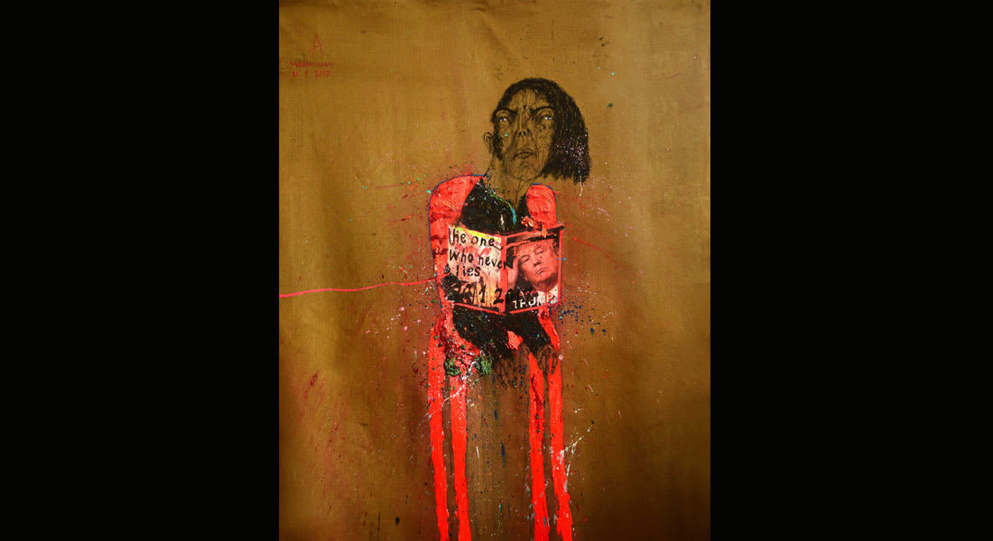 فنان سوري يهنئ ترامب بلوحة تبلغ قيمتها 2 مليون دولار