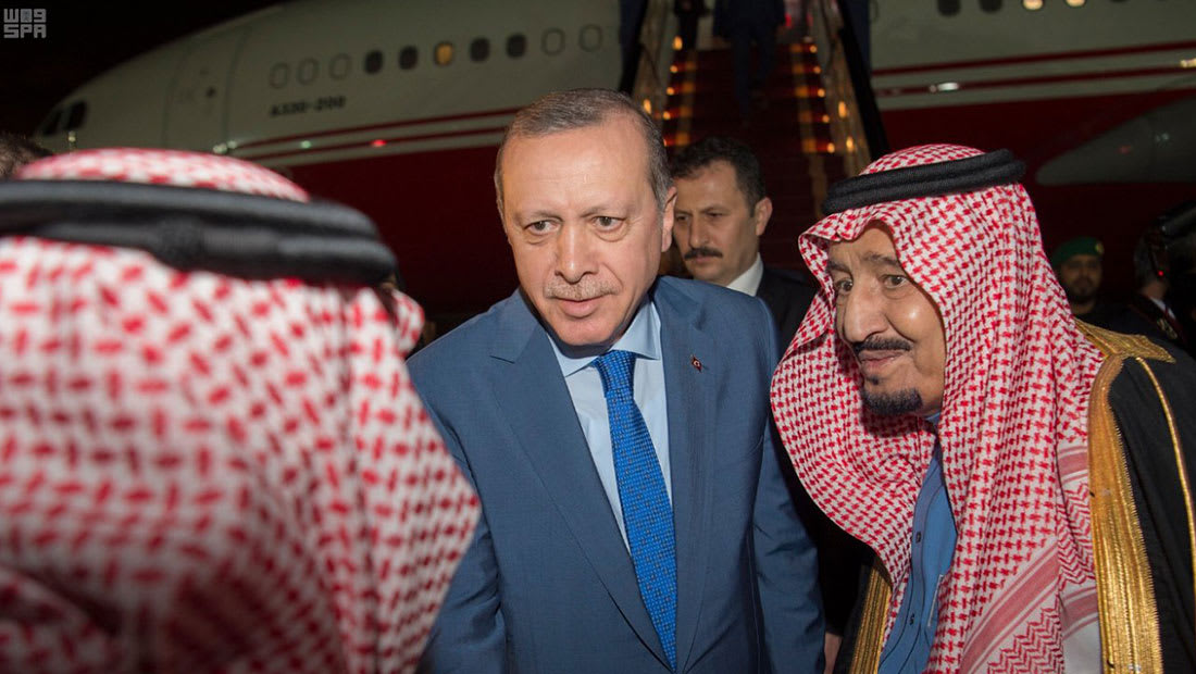 أردوغان في السعودية بعد البحرين ويعلن عن خطة للسيطرة على منبج والرقة