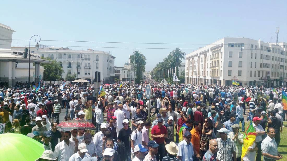 مسيرة حاشدة في عاصمة المغرب تضامنا مع حراك الريف
