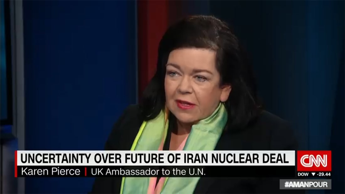 سفيرة بريطانيا بالأمم المتحدة لـCNN: اذا انسحبت أمريكا من الاتفاق النووي الإيراني دون فرض عقوبات فأمام طهران فرصة