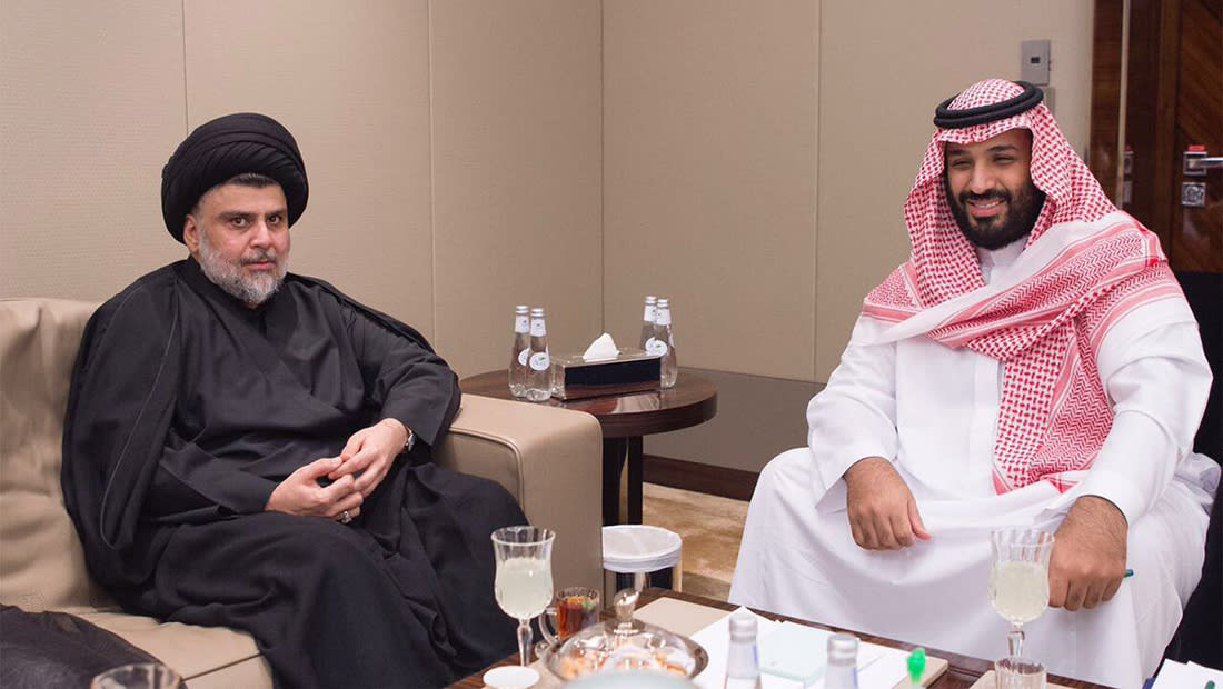 صورة أرشيفية من استقبال الأمير محمد بن سلمان للصدر في السعودية عام 2017