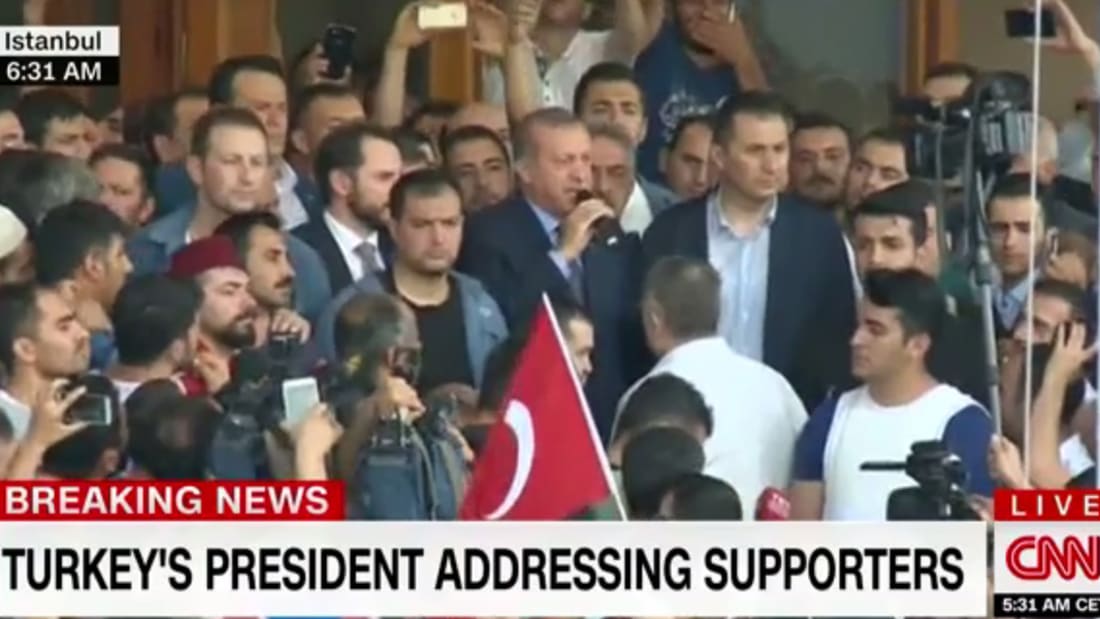 بالفيديو.. أردوغان يعلن انتهاء محاولة الانقلاب العسكري: الحكومة مسيطرة 