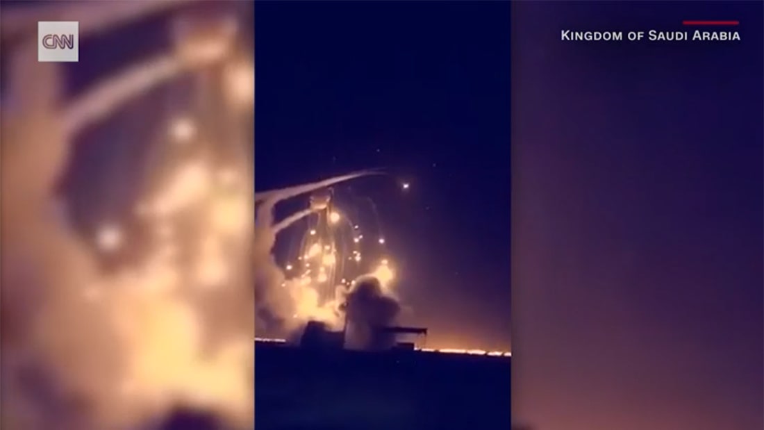 شاهد.. فيديوهات لاعتراض السعودية صواريخ بالستية من اليمن