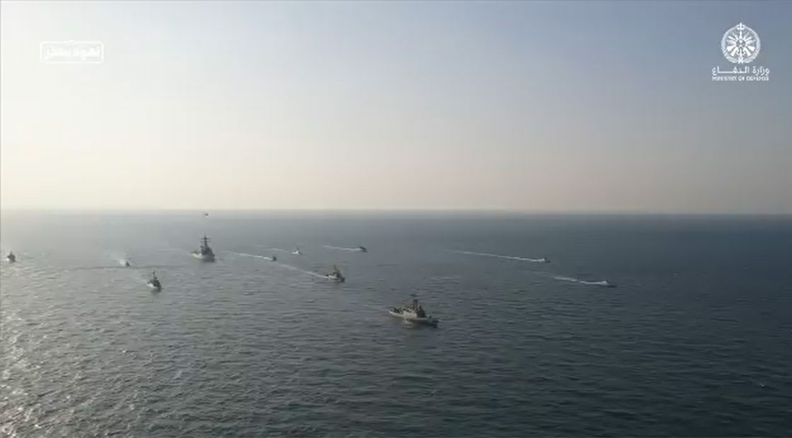 من المناورات البحرية في لقطة نشرتها الدفاع السعودية 