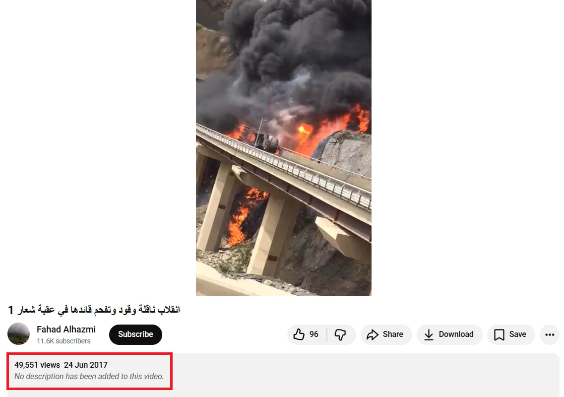 فيديو متداول لحادث تصادم شاحنة وقود بحافلة معتمرين من الهند في السعودية.. هذه حقيقته