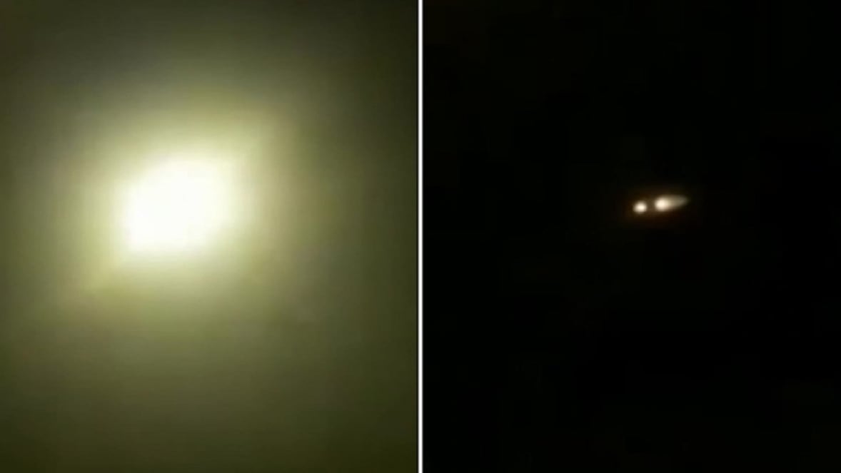 فيديو يُعتقد أنه للحظة إصابة طائرة أوكرانية بصاروخ فوق طهران