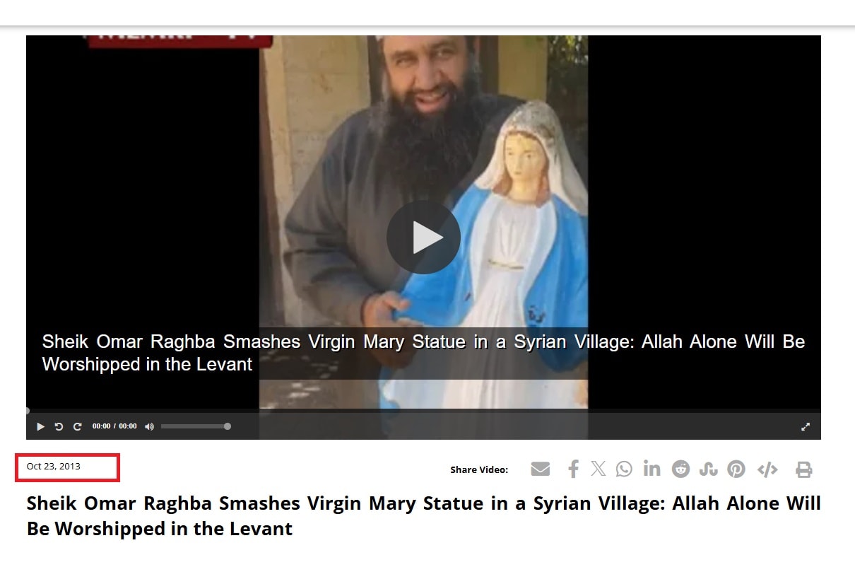 الفيديو الأصلي منشور في موقع memritv في 23 أكتوبر/تشرين الأول 2013