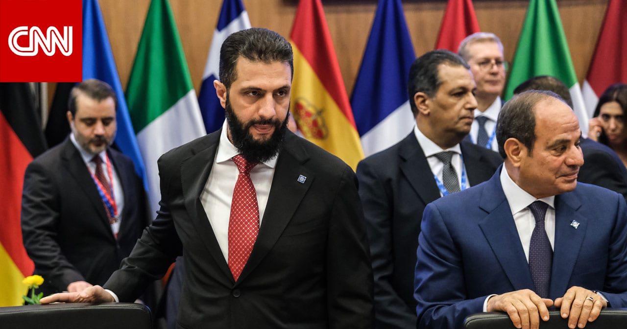 لقطات عبدالفتاح السيسي وأحمد الشرع باجتماع نيقوسيا تلاقي رواجا