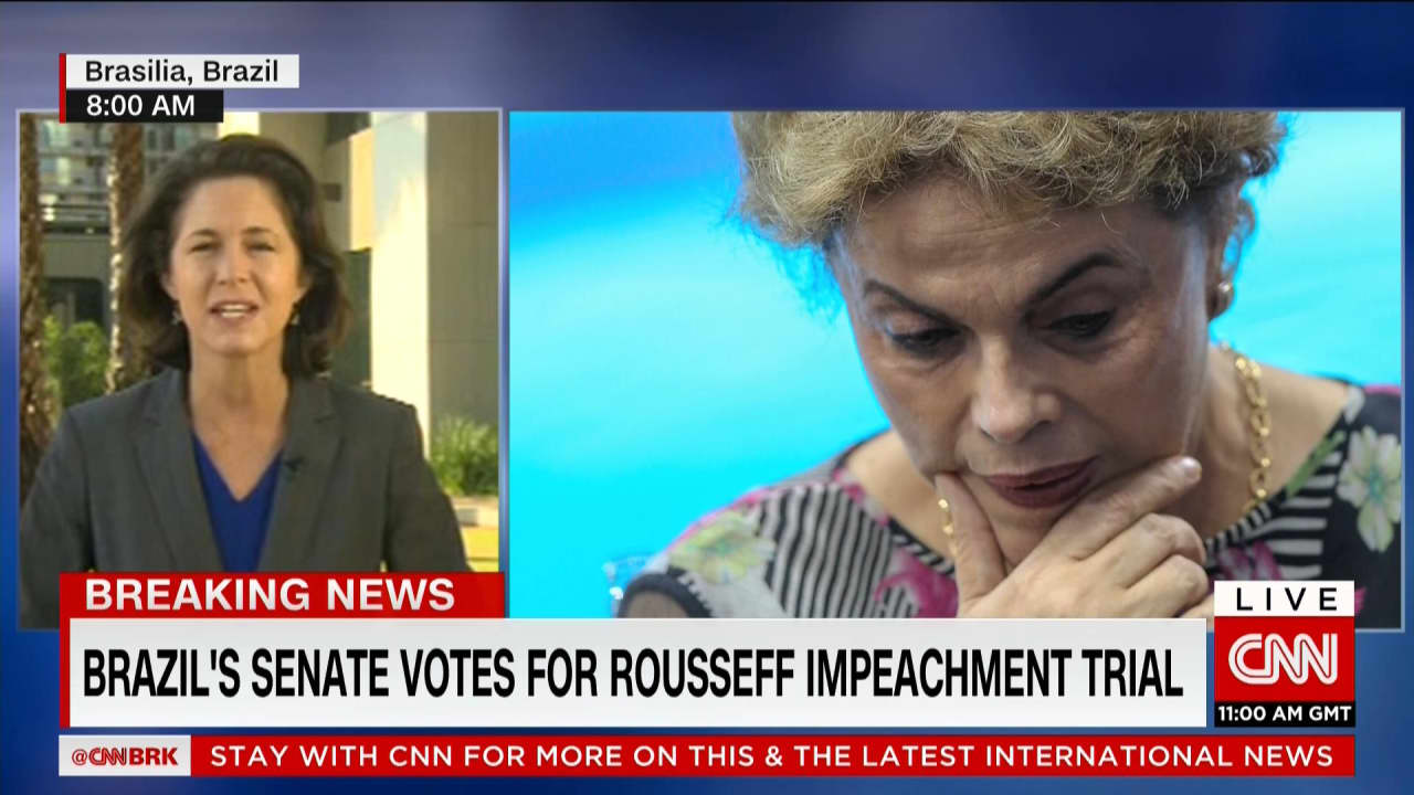 البرازيل: الرئيسة روسيف تتنحى مؤقتا بعدما صوت غالبية أعضاء مجلس الشيوخ لصالح السير بإجراءات إقالتها