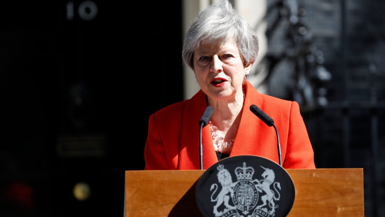 رئيسة وزراء بريطانيا تيريزا ماي تعلن استقالتها من منصبها ابتداء من 7 يونيو