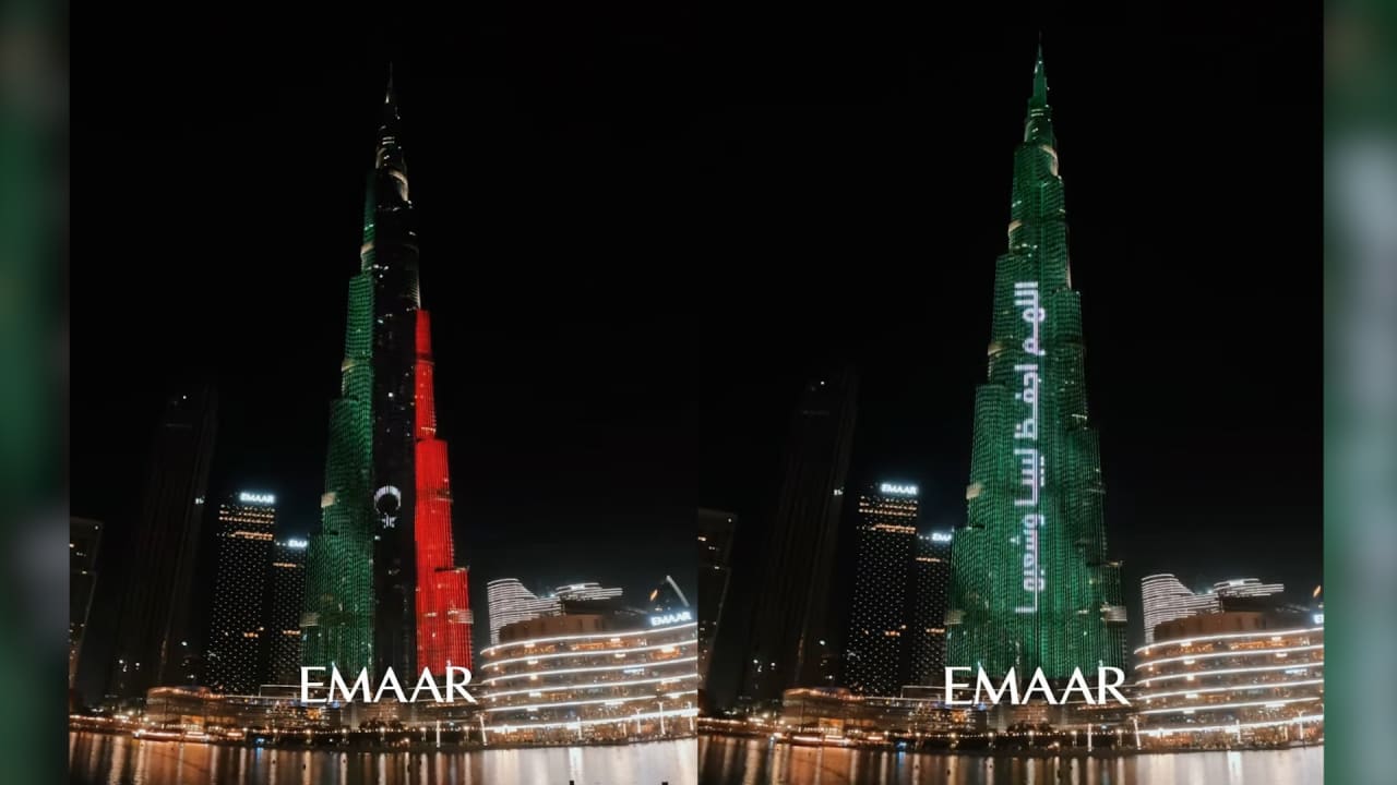إضاءة برج خليفة بألوان العلم الليبي تضامنًا مع ضحايا الفيضانات
