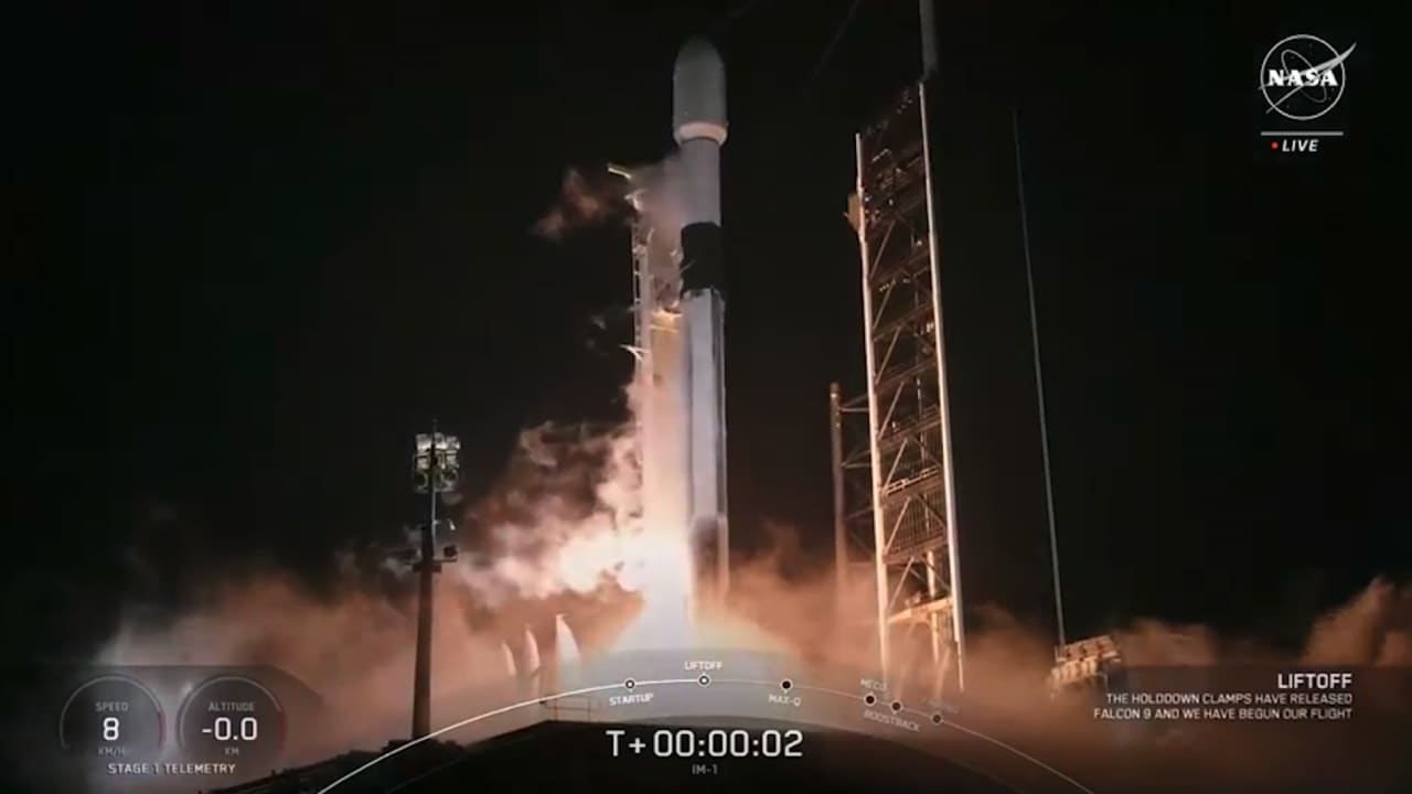 شاهد لحظة اطلاق مركبة "أوديسيوس" الفضائية الى القمر