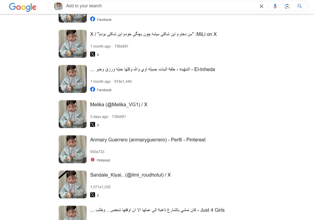 لقطة شاشة لنتائج البحث عن الصورة عبر محرك غوغل