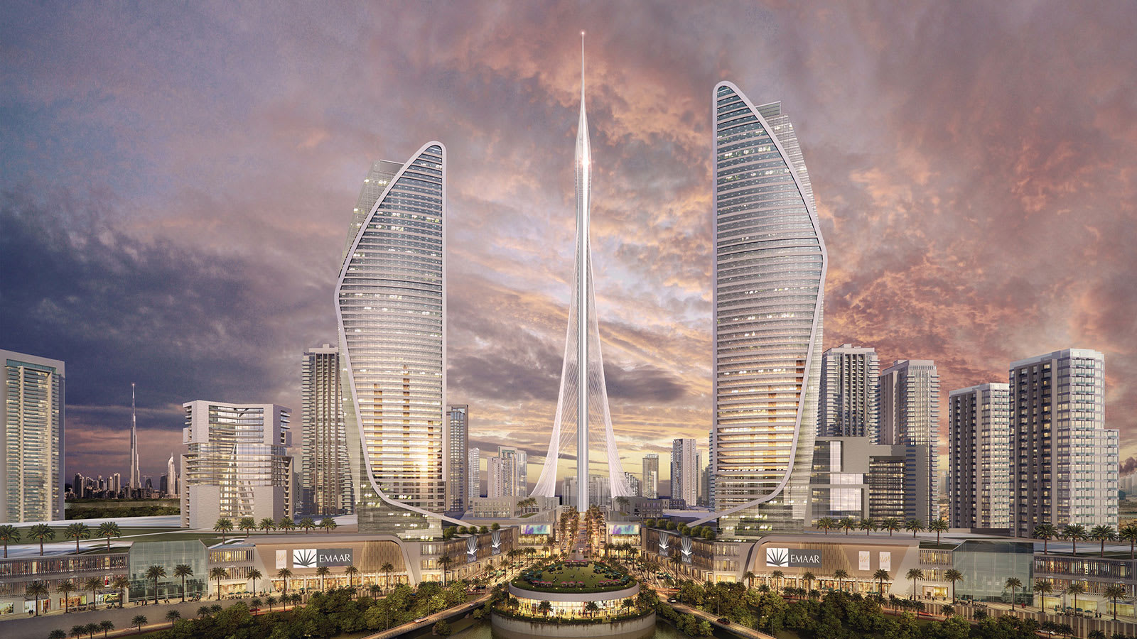 يصل إلى أطول برج في العالم..الكشف عن جسر للمشاة كأحدث أعمال مشروع خور دبي العملاق