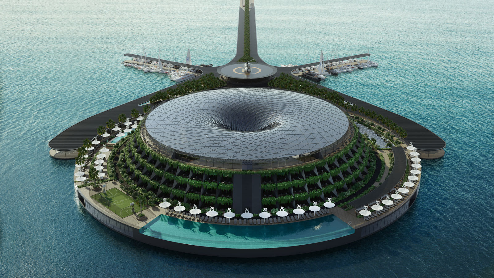 في قطر.. قد يتحول مفهوم لفندق عائم ودوّار يصنع الكهرباء الخاص به إلى حقيقة