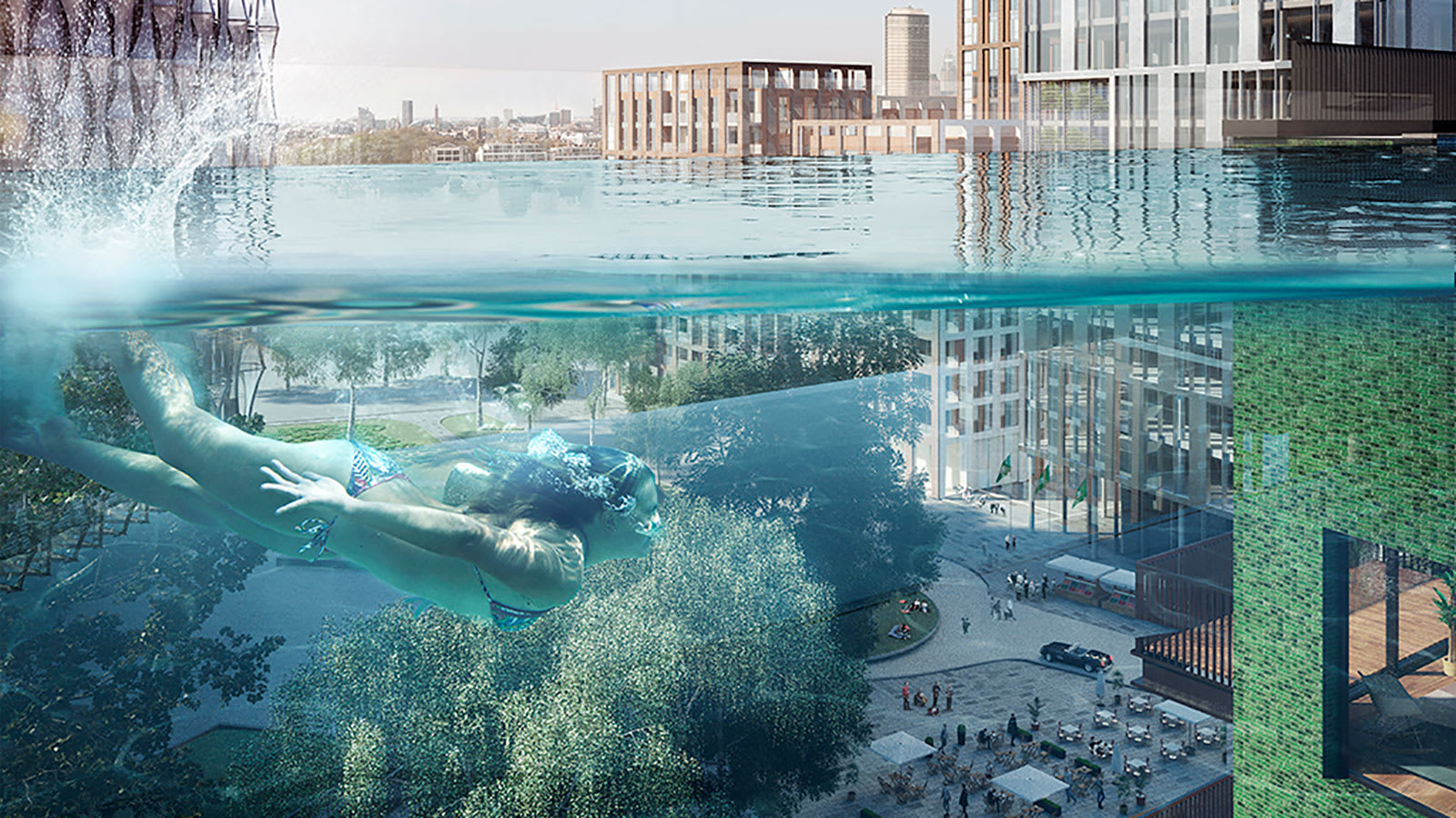 أشبه بالطيران..لندن تستعد لافتتاح أول حمام سباحة شفاف معلق في العالم
