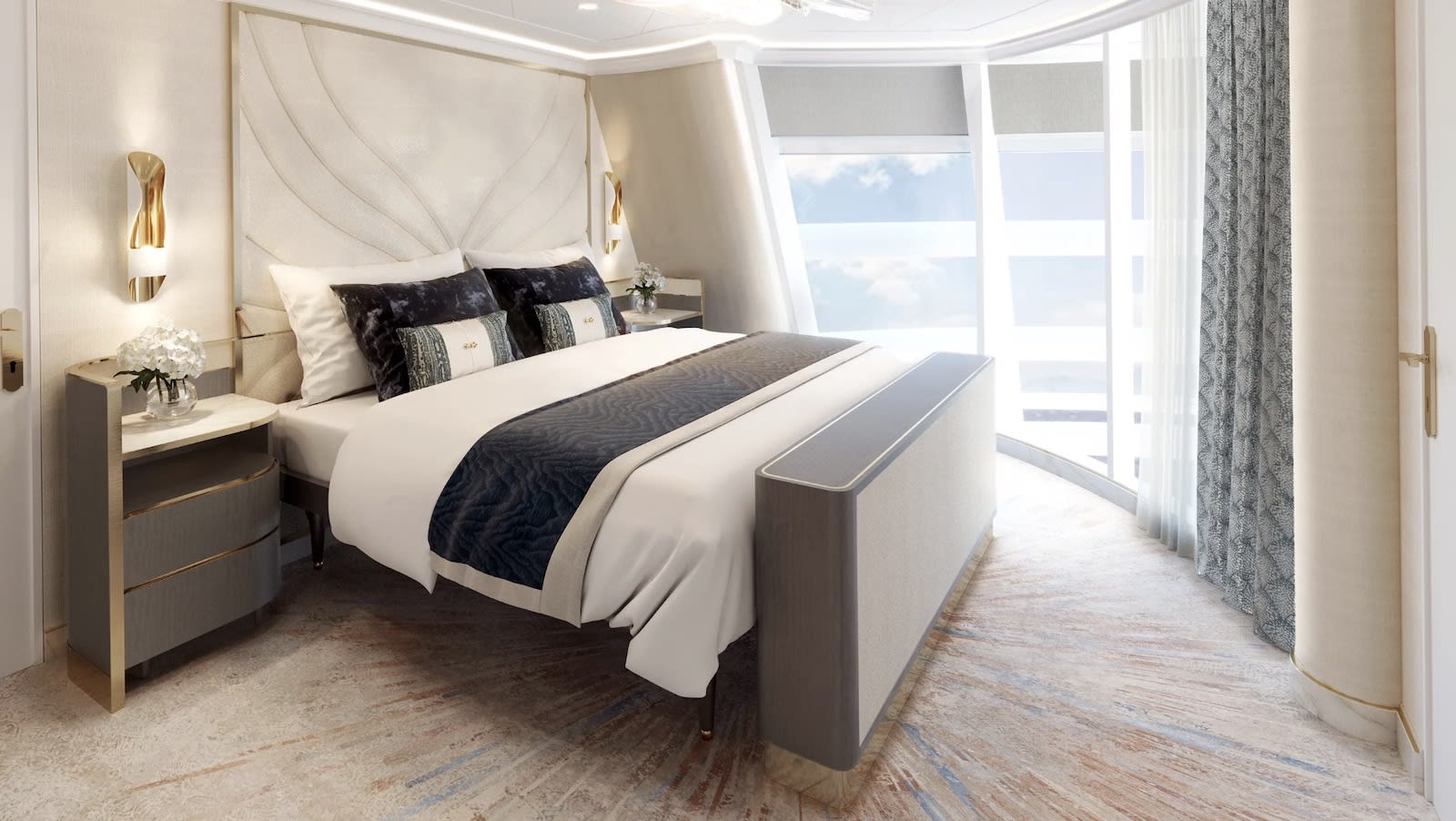 The most luxurious cruise ship suites in the world .. two-storey suites, personal servants and a slide