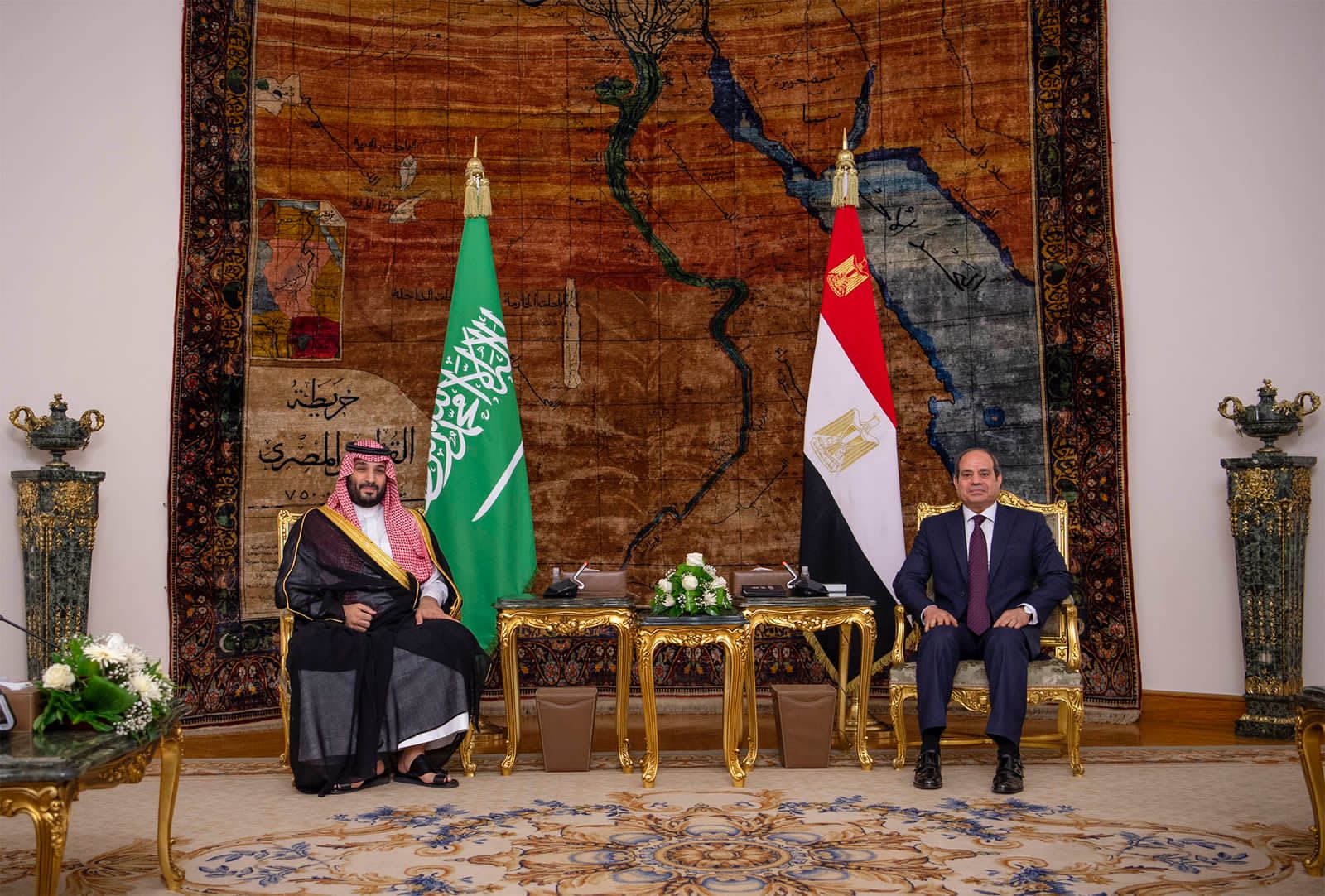 جانب من لقاء الرئيس المصري و ولي العهد السعودي