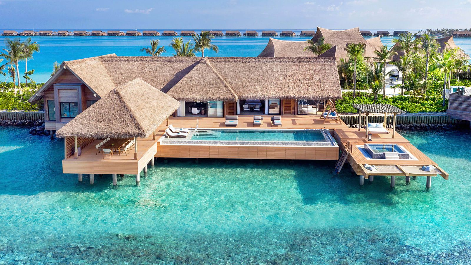 Floating villas in the Maldives
