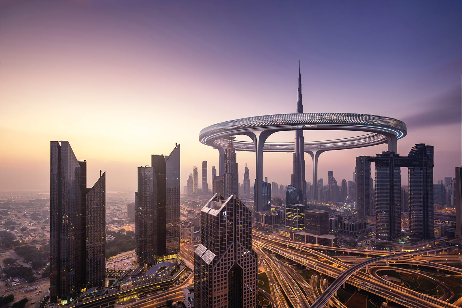 هل سيحيط هيكل دائري ضخم برج خليفة؟ شركة هندسة بدبي تقترح مفهوما مثيرا