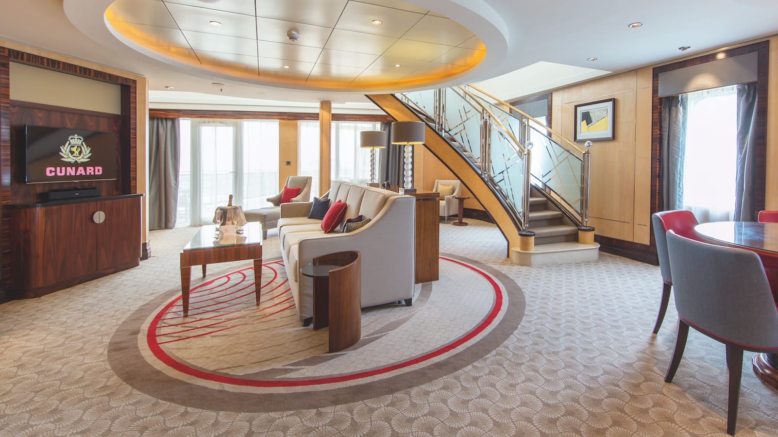 The most luxurious cruise ship suites in the world .. two-storey suites, personal servants and a slide