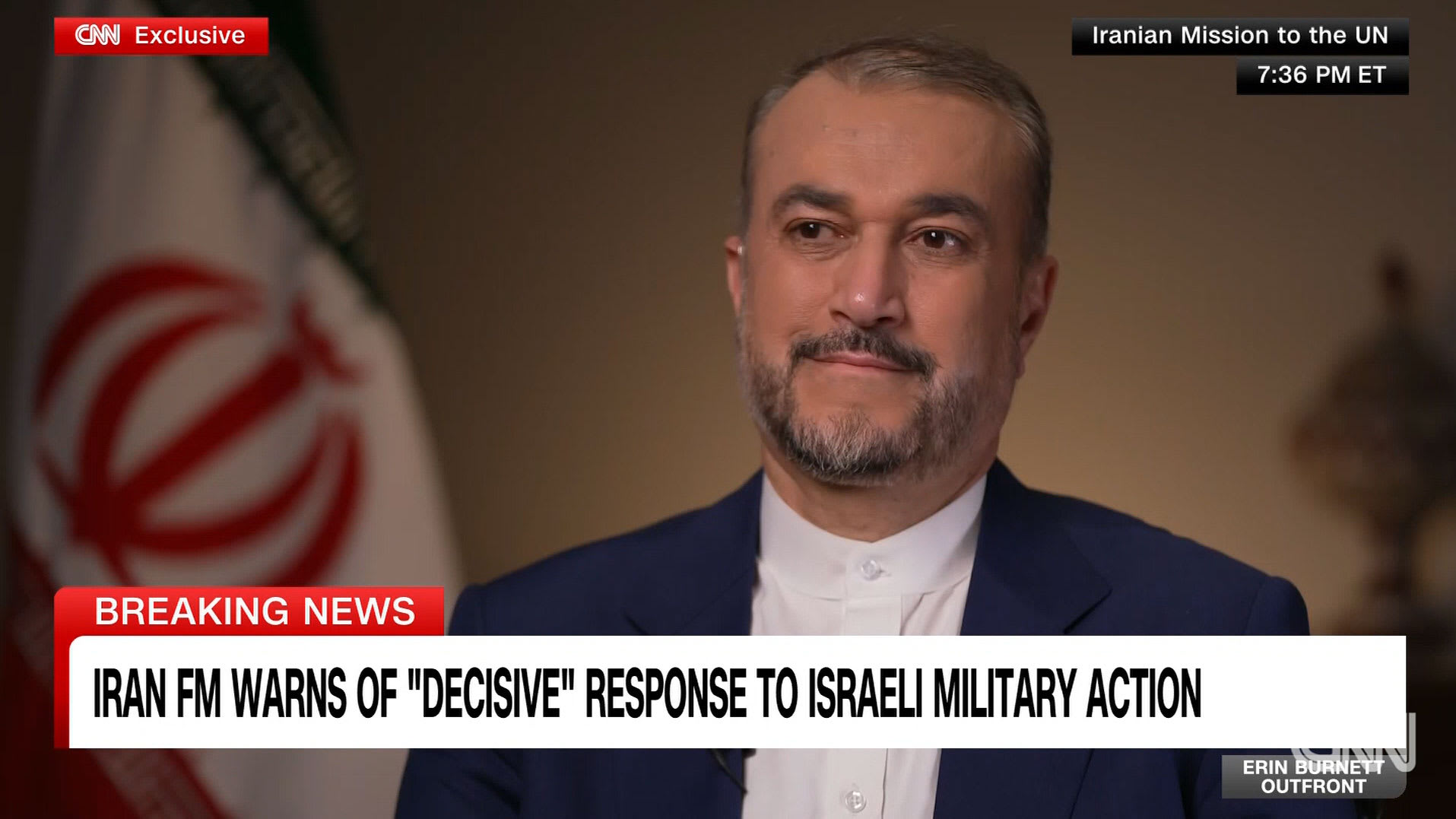 قبل ساعات من هجوم إسرائيل.. ماذا قال وزير خارجية إيران لـCNN؟