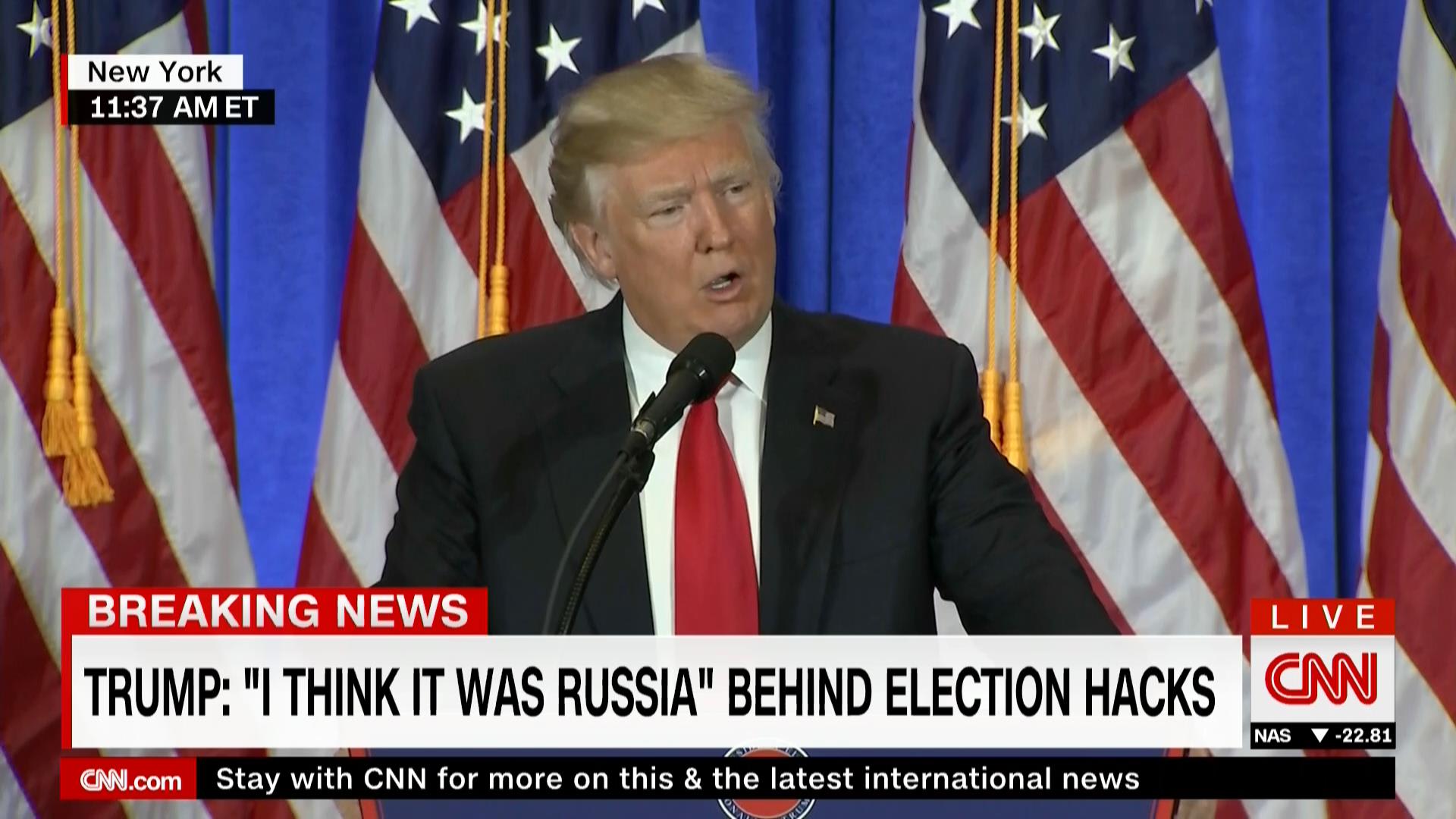 ترامب بأول مؤتمر صحفي منذ انتخابه: أعتقد أن روسيا كانت وراء قرصنة الانتخابات الأمريكية.. وحقيقة أن بوتين يحبني "ميزة"