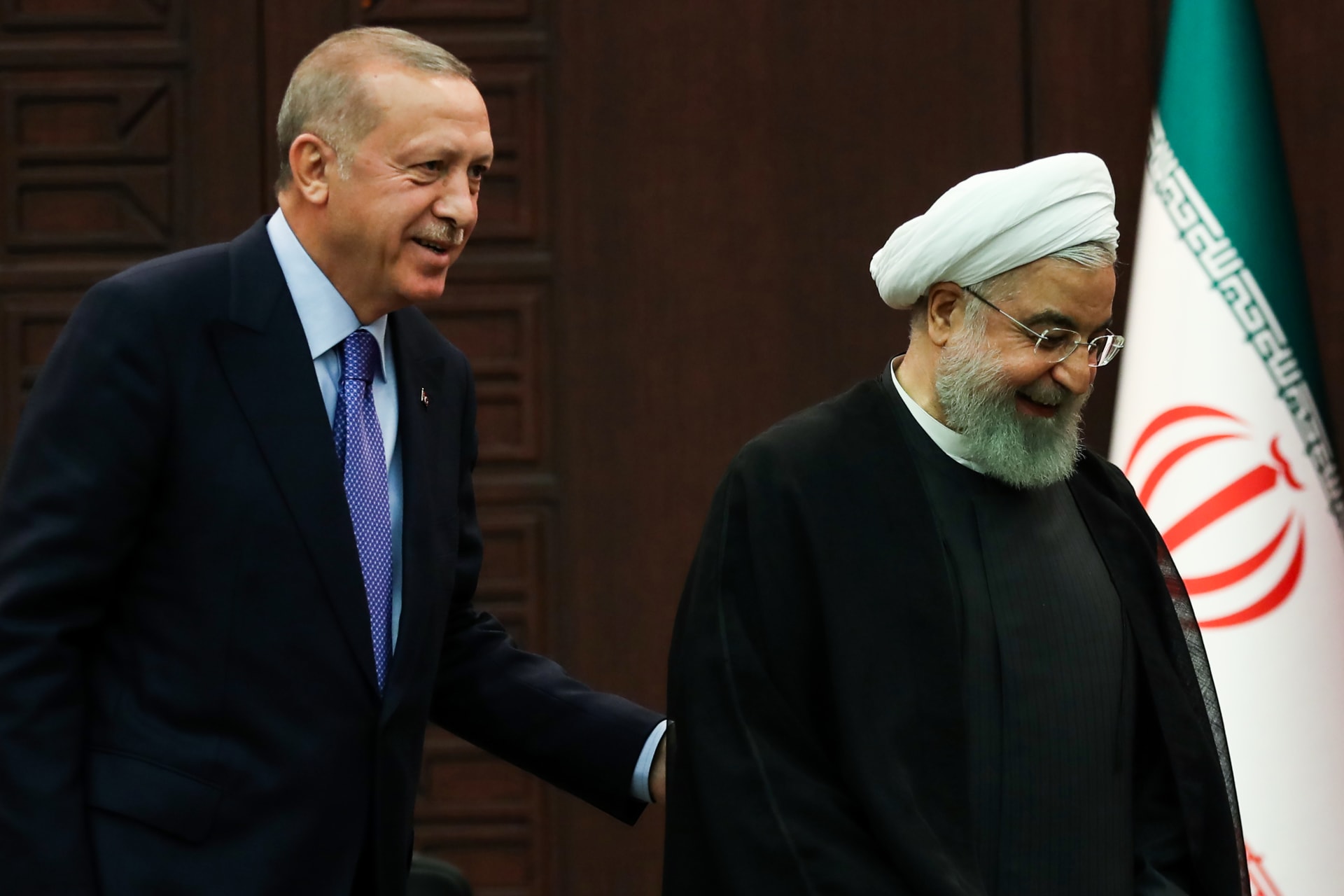 أردوغان وروحاني خلال حضورهما المؤتمر الصحفي في أنقرة