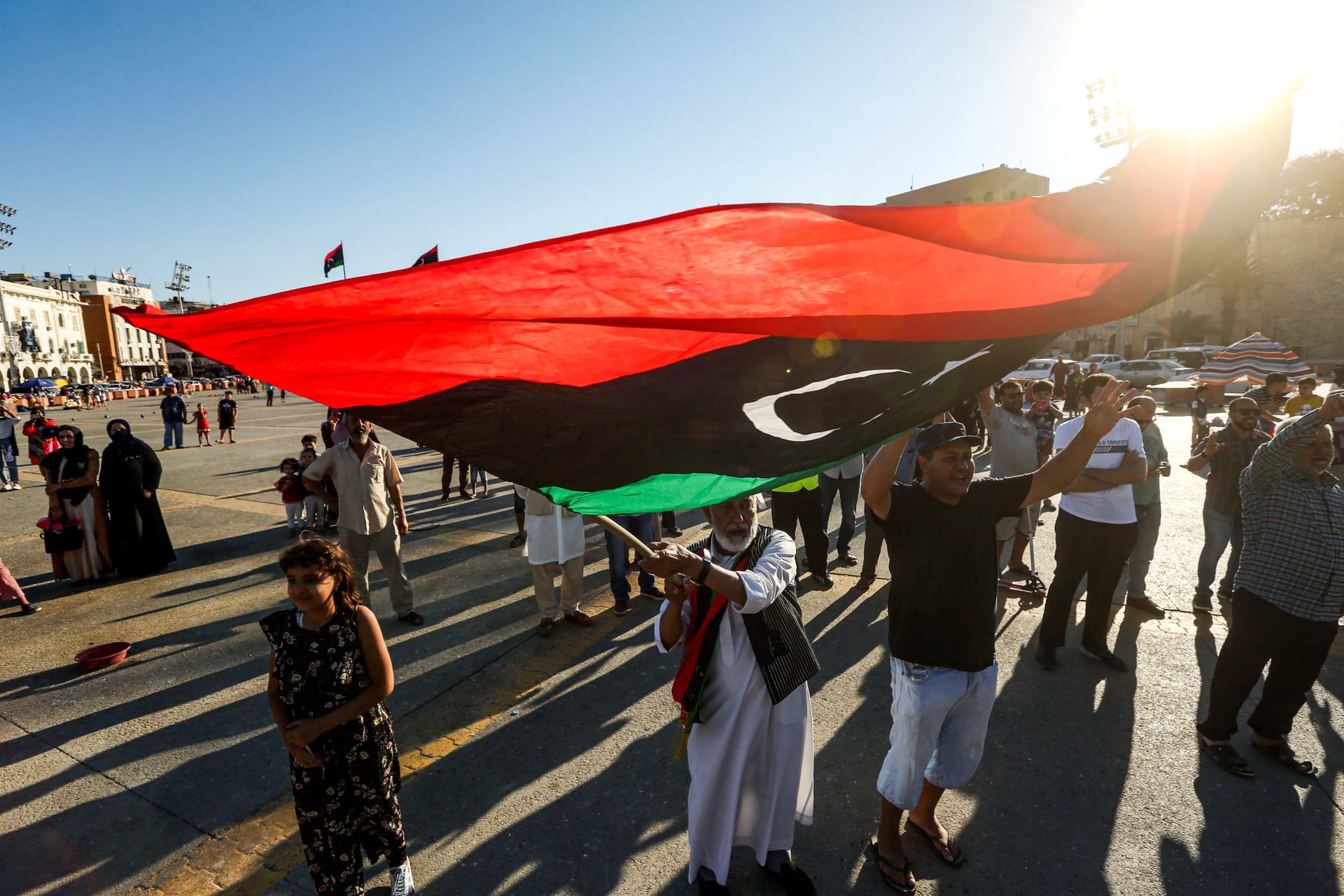 مظاهرات داعمة لحكومة الوفاق الوطني في العاصمة الليبية طرابلس