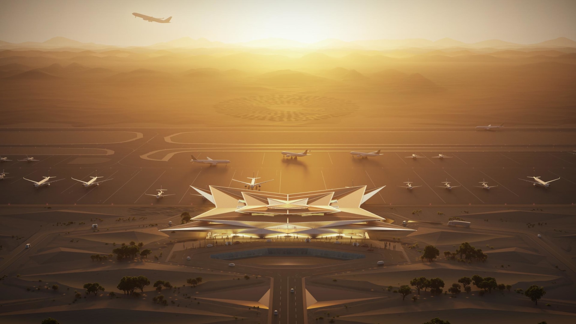 السعودية تكشف النقاب عن تصميم مطار جديد مستوحى من سراب الصحراء.. كيف سيبدو؟